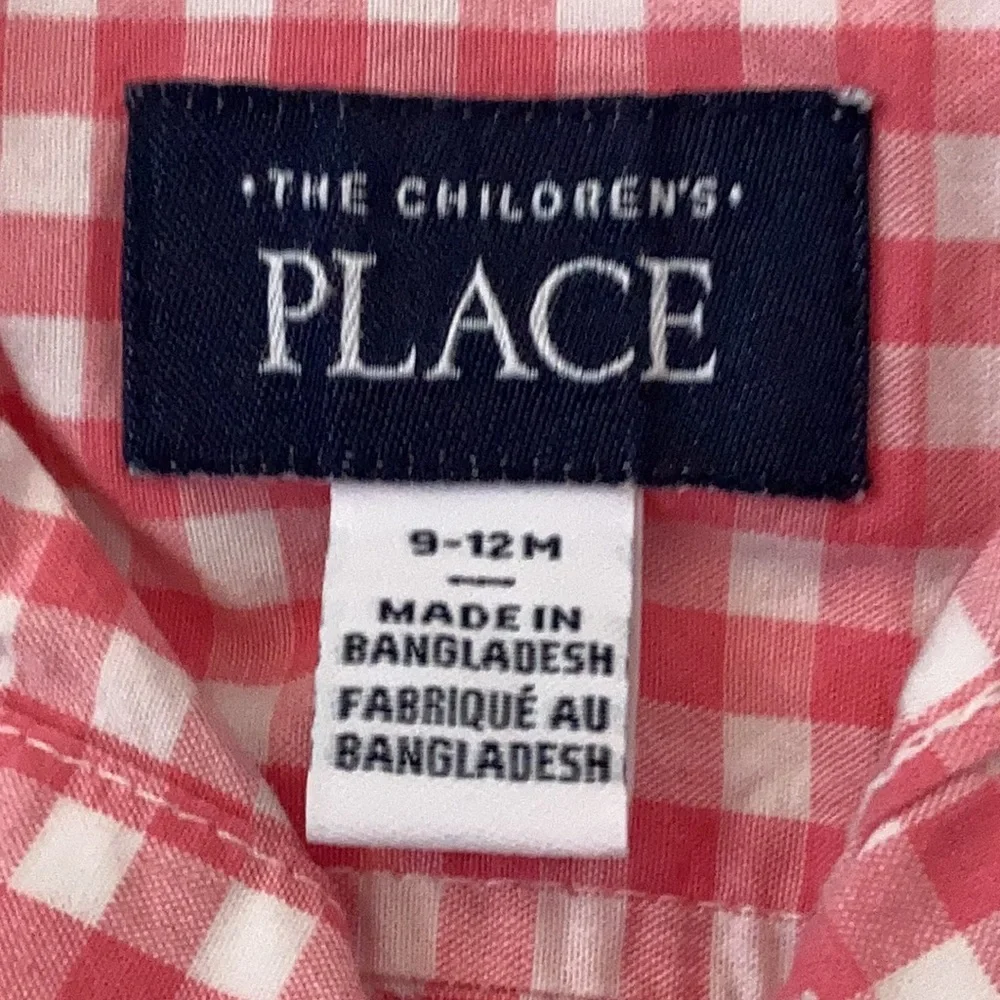 Infant Boys’ The Children’s Place Gingham LS Shirt (9-12M)